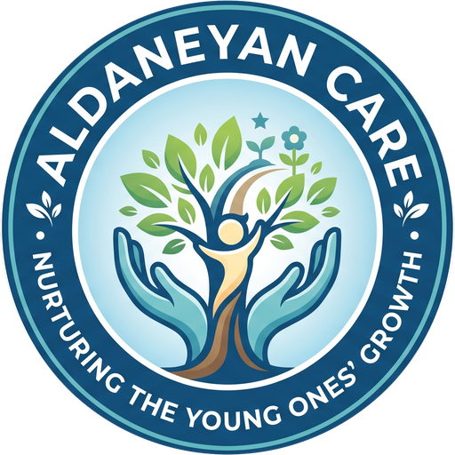 Logo Aldaneyan Care: tangan menopang pohon dan anak yang tumbuh